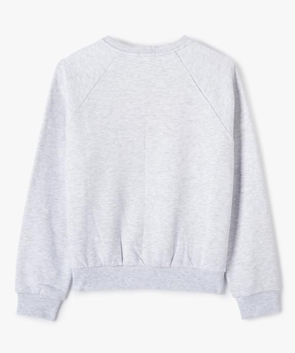 Sweat fille avec inscription brodée en relief vue3 - GEMO (JUNIOR) - GEMO