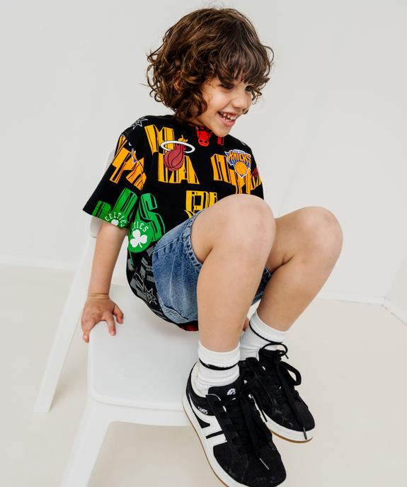 Bermuda en jean coupe skater en denim de coton délavé garçon vue5 - GEMO (ENFANT) - GEMO