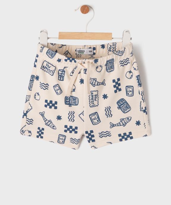Short en coton imprimé bébé garçon vue1 - GEMO 4G BEBE - GEMO