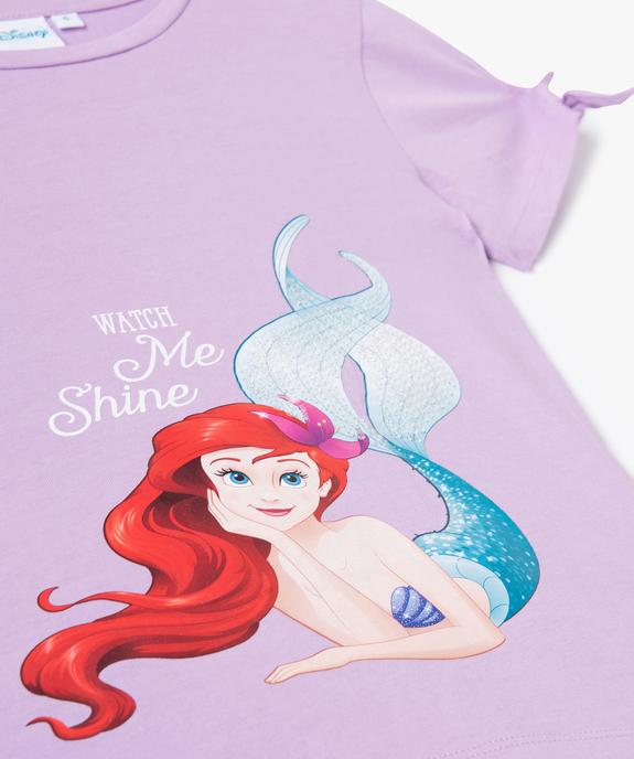 Tee-shirt fille à manches courtes nouées motif La Petite Sirène - Disney vue2 - DISNEY DTR - GEMO