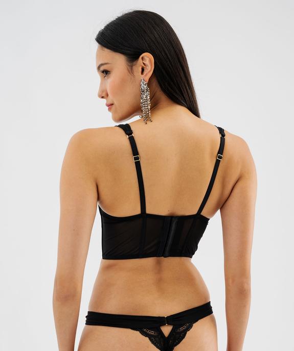 Soutien-gorge bustier push-up en dentelle vue3 - GEMO(HOMWR FEM) - GEMO