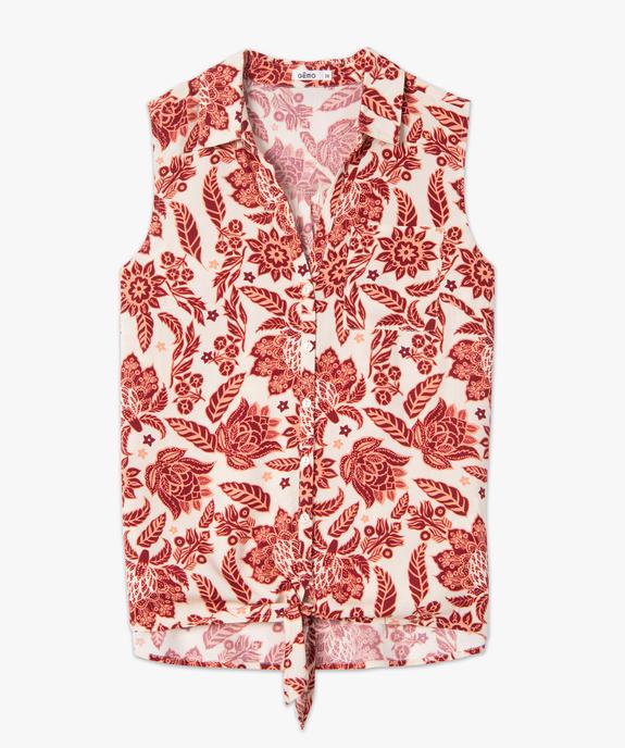 Chemise sans manches imprimée avec nœud dans le bas femme vue4 - GEMO 4G FEMME - GEMO