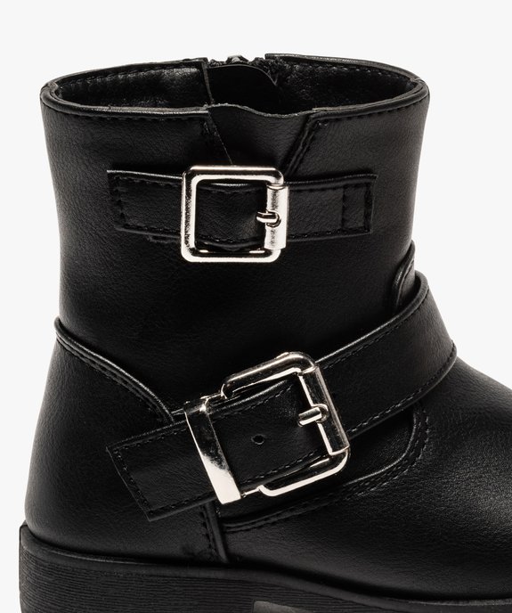 Boots fille unis avec boucles décoratives fermeture zippée vue6 - GEMO (ENFANT) - GEMO