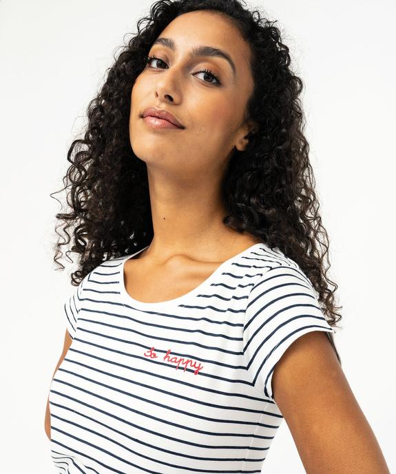 Pyjama bicolore avec message femme vue2 - GEMO 4G FEMME - GEMO