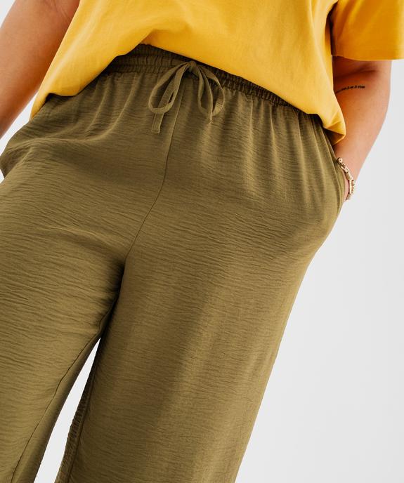 Pantalon large et fluide en maille froissée femme grande taille vue2 - GEMO 4G GT - GEMO
