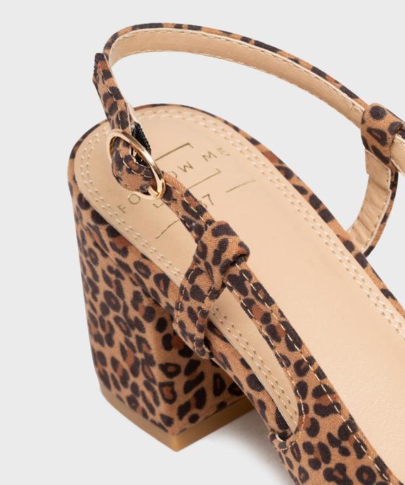 Escarpins slingback en toile à motifs léopard femme - Follow Me vue6 - FOLLOW ME - GEMO
