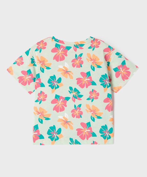 Tee-shirt à manches courtes à motifs estivaux fille vue3 - GEMO (ENFANT) - GEMO