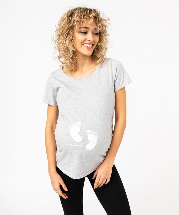 Tee-shirt de grossesse imprimé à manches courtes vue1 - GEMO 4G MATERN - GEMO