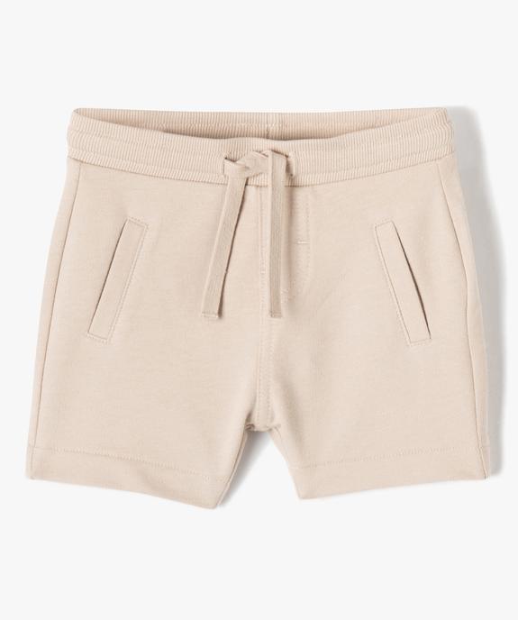 Short bébé garçon en maille avec ceinture bord-côte vue1 - GEMO(BEBE DEBT) - GEMO