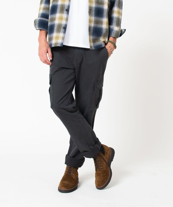 Pantalon cargo en coton stretch homme vue1 - GEMO 4G HOMME - GEMO