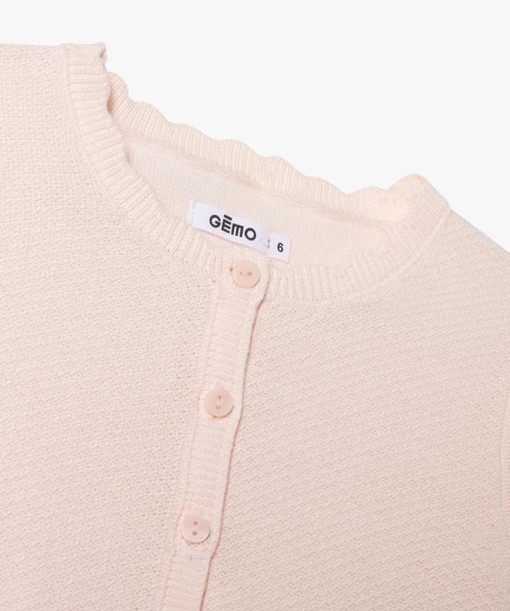 Gilet court en maille fantaisie fille vue2 - GEMO (ENFANT) - GEMO