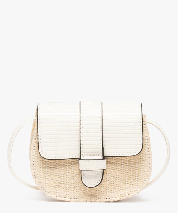 Sac fille à rabat en paille de papier tressé vue1 - GEMO (ENFANT) - GEMO