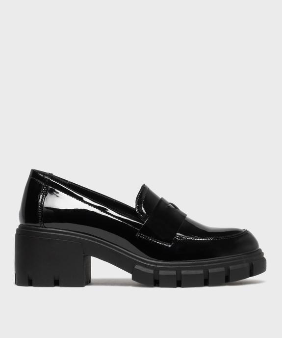 Mocassins vernis sur semelle crantée et talon bloc femme - 5 Miles vue1 - 5 MILES - GEMO