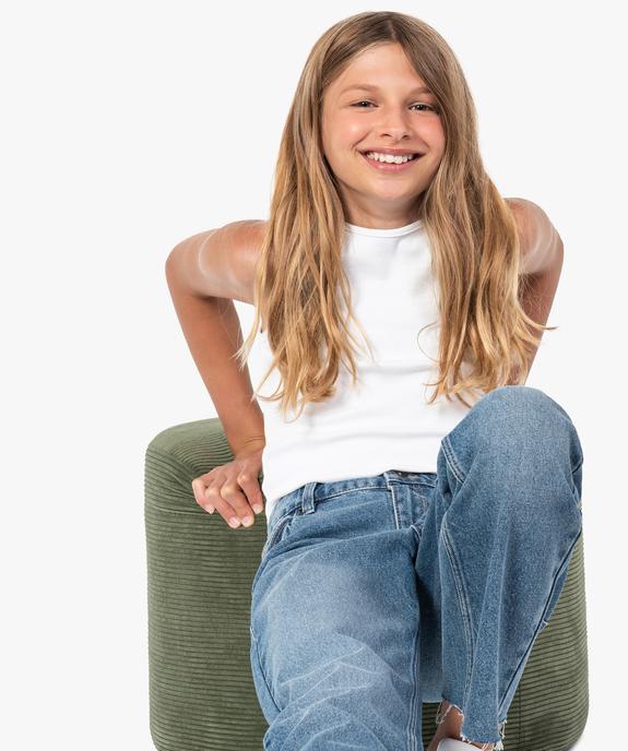 Débardeur fille ado côtelé en coton stretch vue1 - GEMO (JUNIOR) - GEMO