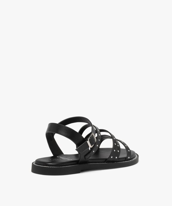 Sandales plates à brides cloutées femme vue4 - GEMO (CASUAL) - GEMO