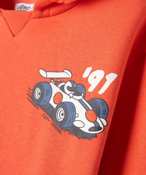 Sweat à capuche avec motif voiture de course bébé garçon vue3 - GEMO 4G BEBE - GEMO