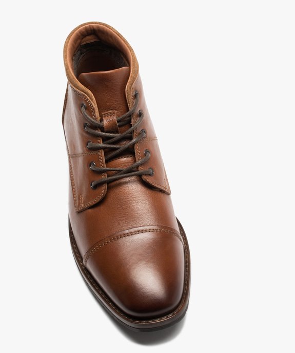 Derbies homme semi-montants dessus cuir uni – Tanéo vue6 - TANEO - GEMO