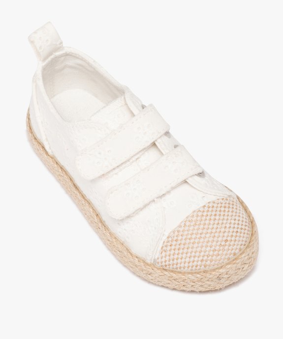Baskets fille en toile unie avec semelle corde style bohème vue5 - GEMO 4G FILLE - GEMO
