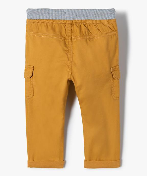 Pantalon coupe cargo doublé avec taille élastique bébé garçon  vue4 - GEMO(BEBE DEBT) - GEMO