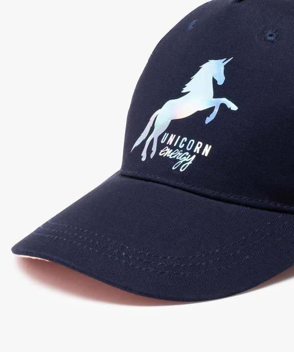 Casquette fille bicolore à motif licorne irisé vue2 - GEMO (ENFANT) - GEMO