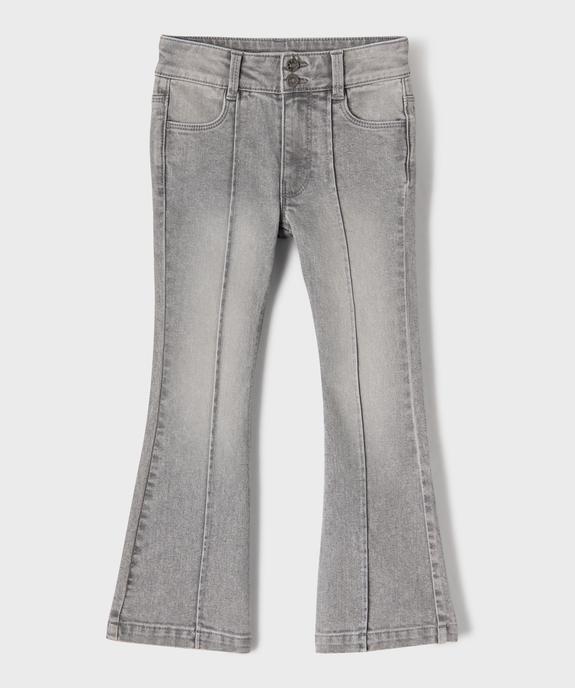 Jean flare en denim de coton stretch fille vue1 - GEMO (ENFANT) - GEMO