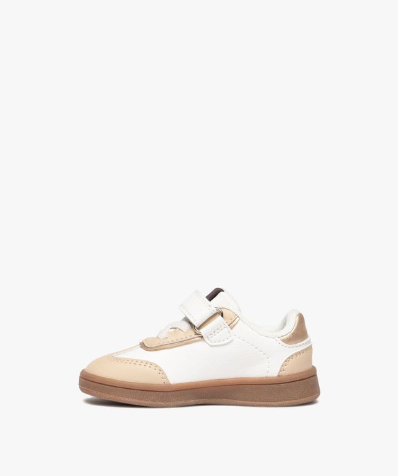 Baskets bébé fille style rétro à scratch et lacets élastiques vue4 - ATHLETIC GEMO FOR GOOD - GEMO