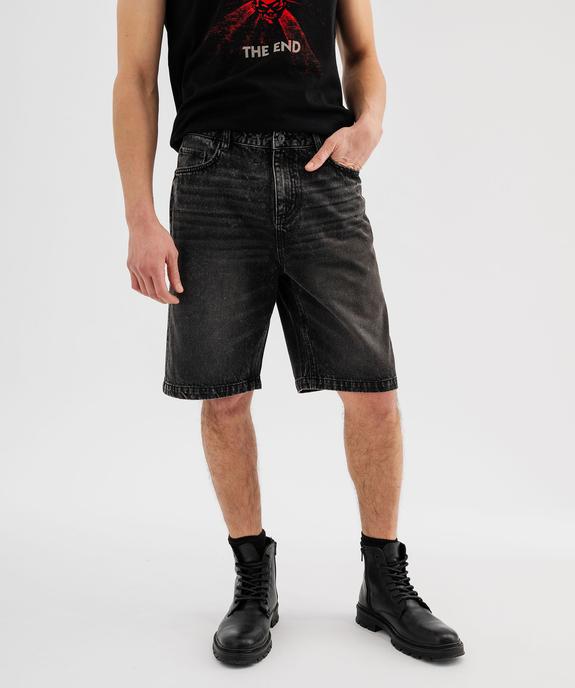 Bermuda en jean coloré coupe large homme vue1 - GEMO 4G HOMME - GEMO