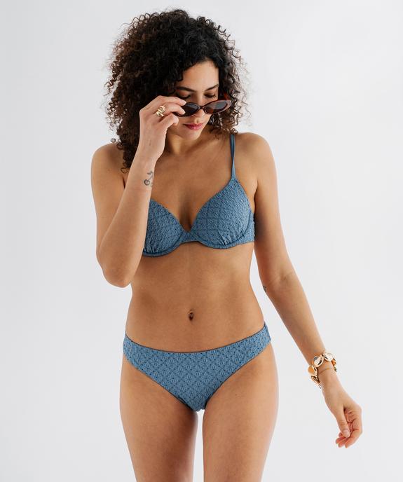 Bas de maillot de bain culotte en maille ajourée femme vue3 - GEMO (PLAGE) - GEMO
