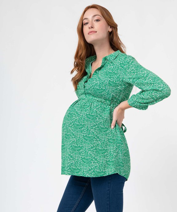 Blouse de grossesse fluide imprimée à manches 3/4 vue1 - GEMO(FEMME PAP) - GEMO