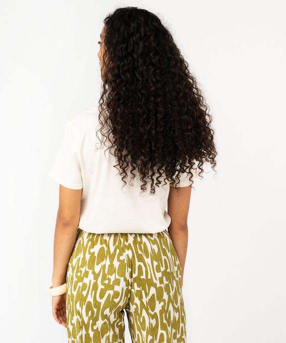 Tee-shirt manches courtes à grand motif en velours femme vue3 - GEMO(FEMME PAP) - GEMO