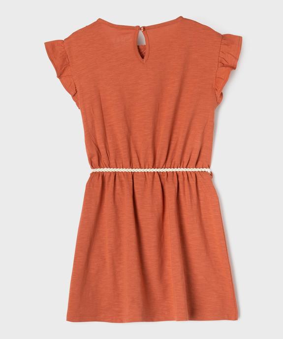 Robe fille en maille avec buste brodé et manches à volants vue7 - GEMO 4G FILLE - GEMO