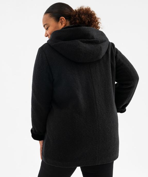 Manteau à capuche en maille bouclette et doublure  femme grande taille vue4 - GEMO (G TAILLE) - GEMO