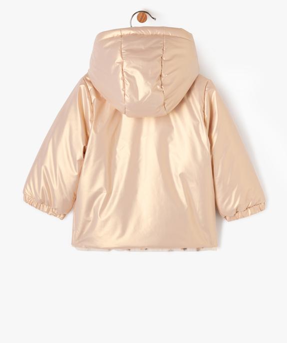 Blouson à capuche réversible bébé fille vue4 - GEMO 4G BEBE - GEMO