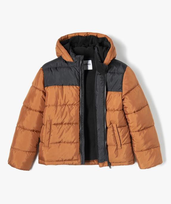 Blouson matelassé bicolore à capuche amovible garçon vue2 - GEMO 4G GARCON - GEMO