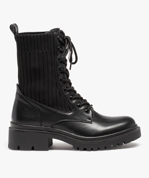 Bottines femme à semelle crantée et col chaussette vue1 - GEMO (CASUAL) - GEMO