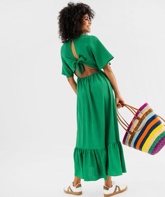 Robe longue col V à dos fantaisie femme vue3 - GEMO(FEMME PAP) - GEMO