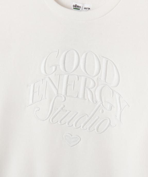 Sweat oversize avec inscription brodée fille vue2 - GEMO 4G FILLE - GEMO