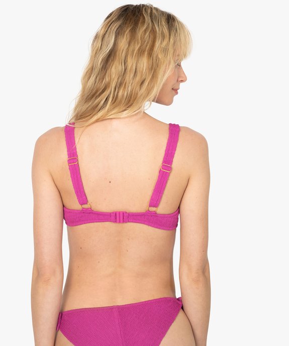 Haut de maillot de bain femme à armatures en maille gaufrée vue2 - GEMO (PLAGE) - GEMO