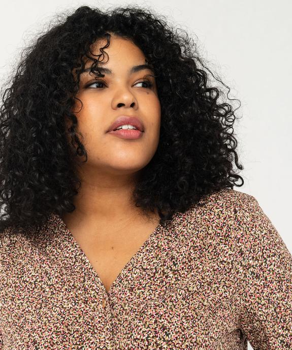 Chemise à manches longues imprimée femme grande taille vue2 - GEMO 4G GT - GEMO