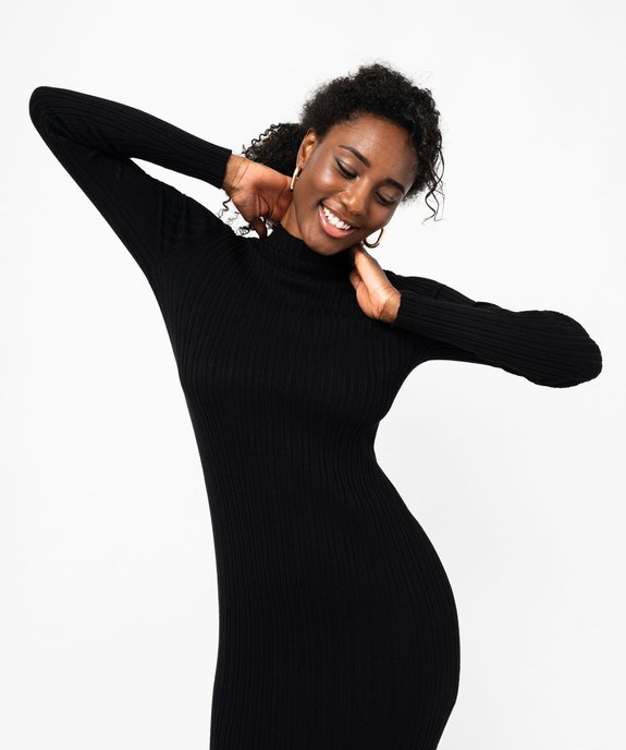 Robe tube en maille côtelée à col montant femme vue2 - GEMO 4G FEMME - GEMO