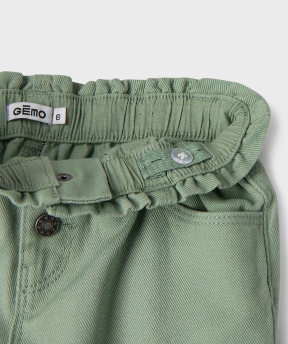 Pantalon denim coloré coupe slouchy à taille ajustable fille vue8 - GEMO (ENFANT) - GEMO