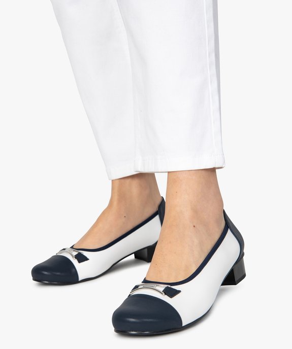 Ballerine femme à talon bicolore vue1 - GEMO (CONFORT) - GEMO