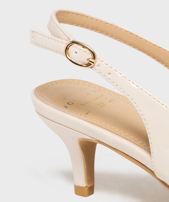 Escarpins vernis kitten heels à bout pointu et talon ouvert femme vue6 - FOLLOW ME - GEMO