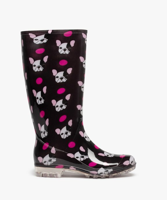 Bottes de pluie femme fantaisie imprimées chiens vue1 - GEMO (EQUIPT) - GEMO