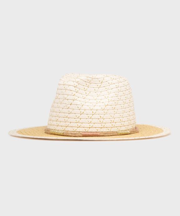 Chapeau en paille de papier incrusté de fil métallisé femme vue1 - GEMO (ACCESS) - GEMO