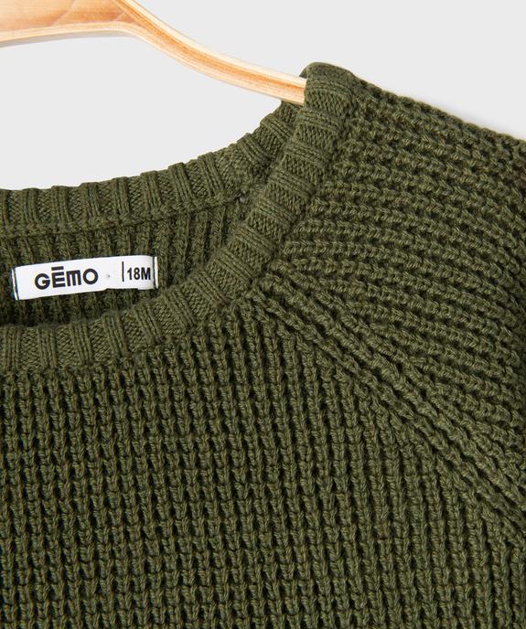 Pull en grosse maille côtelée à manches raglan bébé garçon vue2 - GEMO(BEBE DEBT) - GEMO