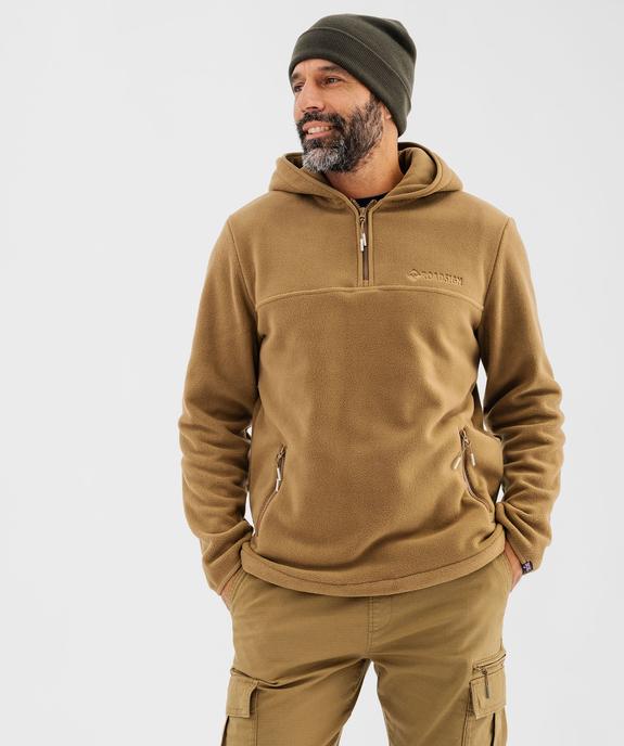Sweat à capuche en maille polaire homme - Roadsign vue1 - ROADSIGN G4G - GEMO