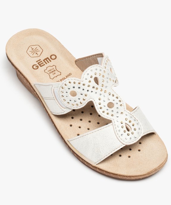 Mules femme confort à larges brides strass vue5 - GEMO (CONFORT) - GEMO
