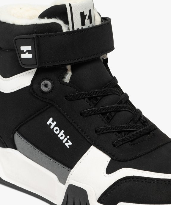 Boots garçon fourrées sherpa en suédine et à scratch - Hobiz vue7 - HOBIZ - GEMO