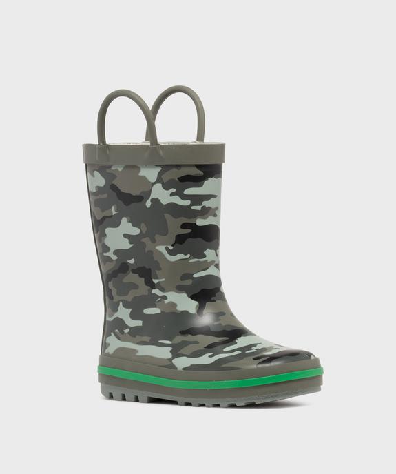 Bottes de pluie à camouflage garçon - 5 Miles vue2 - 5 MILES - GEMO